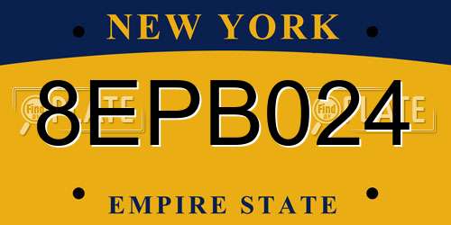 8EPB024 New York License Plate