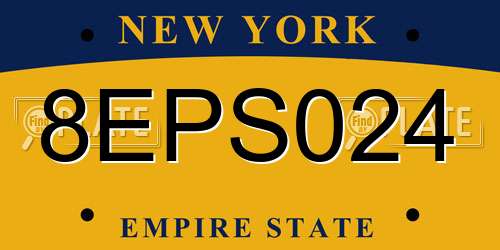8EPS024 New York License Plate