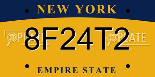 8F24T2 New York License Plate