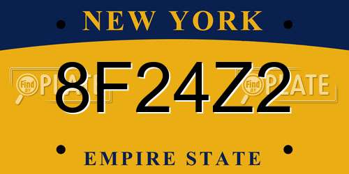 8F24Z2 New York License Plate