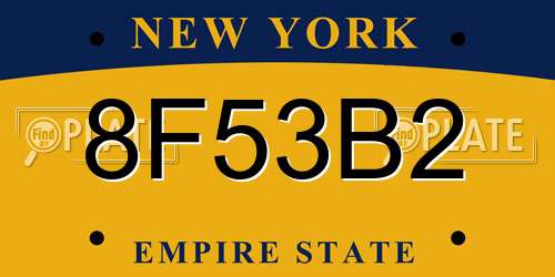 8F53B2 New York License Plate