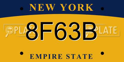 8F63B New York License Plate
