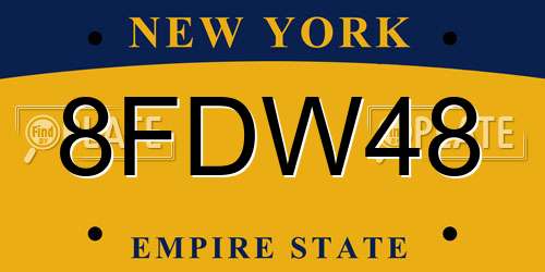 8FDW48 New York License Plate