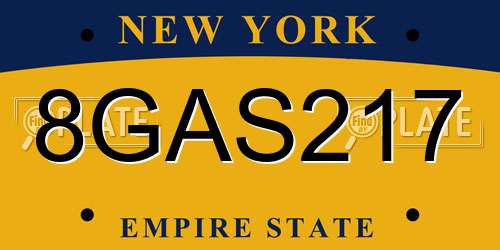 8GAS217 New York License Plate