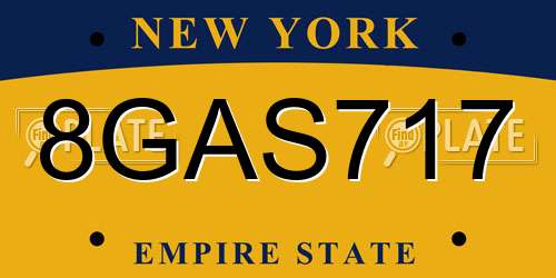 8GAS717 New York License Plate