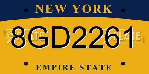 8GD2261 New York License Plate