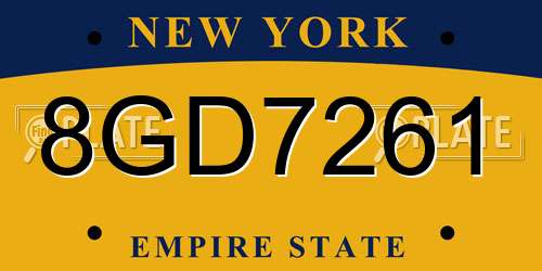 8GD7261 New York License Plate