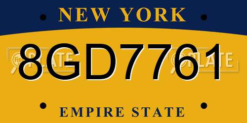 8GD7761 New York License Plate