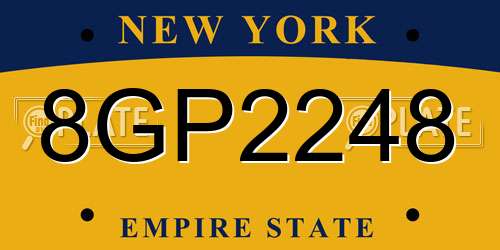 8GP2248 New York License Plate
