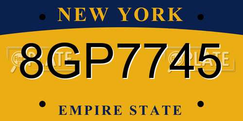 8GP7745 New York License Plate