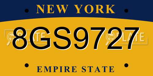 8GS9727 New York License Plate
