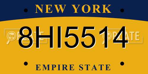 8HI5514 New York License Plate