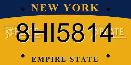 8HI5814 New York License Plate