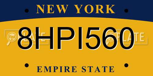 8HPI560 New York License Plate