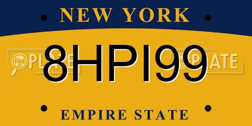 8HPI99 New York License Plate