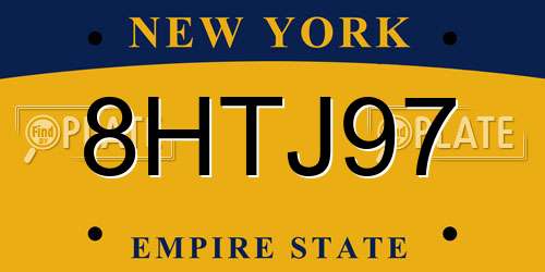 8HTJ97 New York License Plate