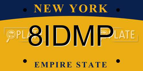 8IDMP New York License Plate