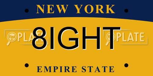 8IGHT New York License Plate