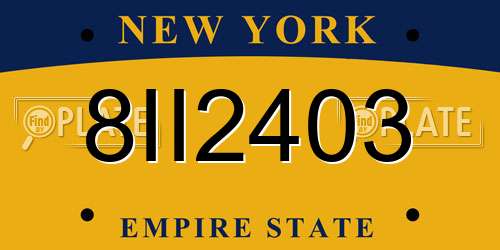 8II2403 New York License Plate
