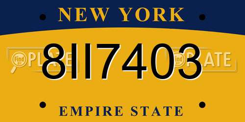 8II7403 New York License Plate