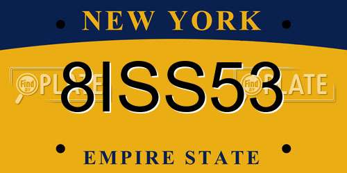 8ISS53 New York License Plate