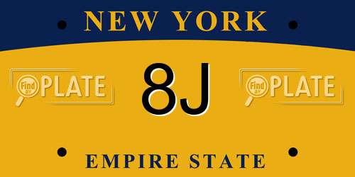 8J New York License Plate