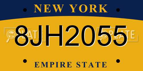 8JH2055 New York License Plate
