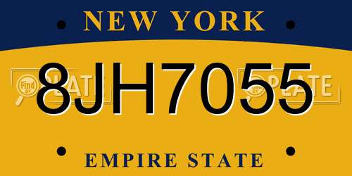 8JH7055 New York License Plate