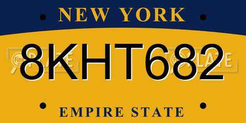 8KHT682 New York License Plate