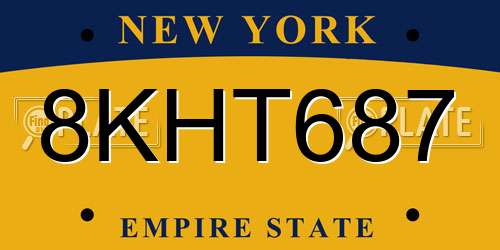8KHT687 New York License Plate