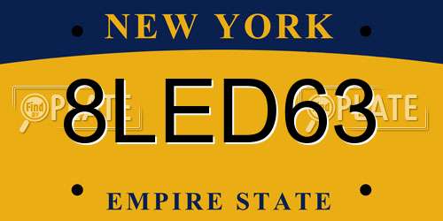 8LED63 New York License Plate