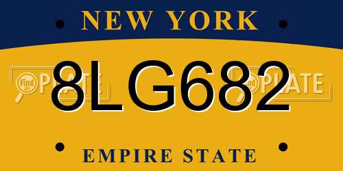 8LG682 New York License Plate