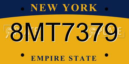8MT7379 New York License Plate