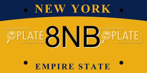 8NB New York License Plate