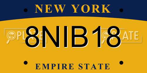 8NIB18 New York License Plate