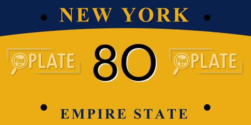 8O New York License Plate