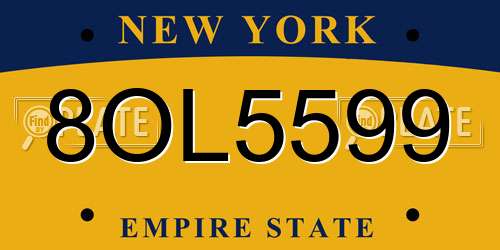 8OL5599 New York License Plate
