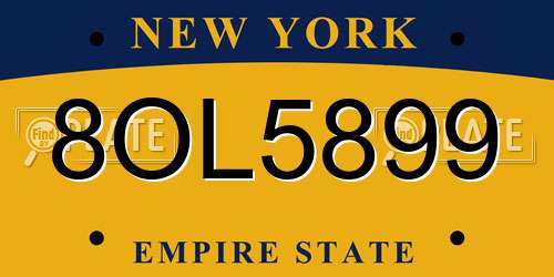8OL5899 New York License Plate