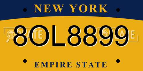 8OL8899 New York License Plate