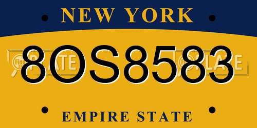 8OS8583 New York License Plate
