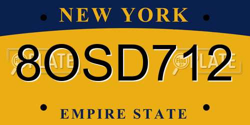 8OSD712 New York License Plate