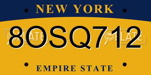 8OSQ712 New York License Plate