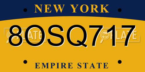 8OSQ717 New York License Plate