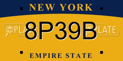 8P39B New York License Plate