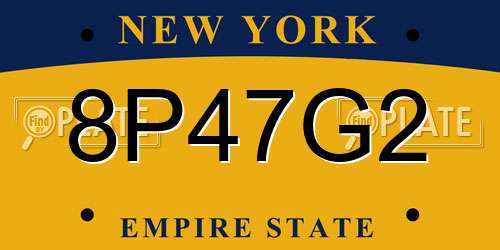 8P47G2 New York License Plate