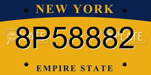 8P58882 New York License Plate