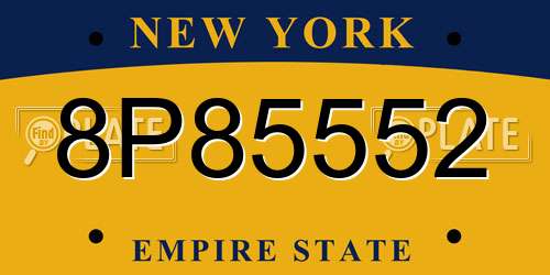 8P85552 New York License Plate