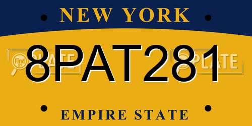 8PAT281 New York License Plate