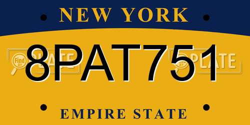 8PAT751 New York License Plate