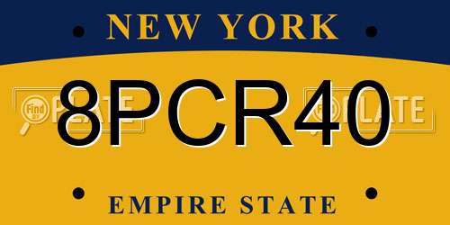8PCR40 New York License Plate